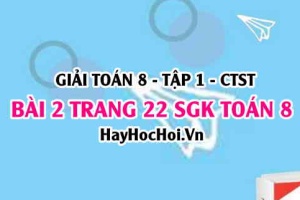 Giải bài 2 trang 22 Toán 8 Tập 1 SGK Chân trời sáng tạo